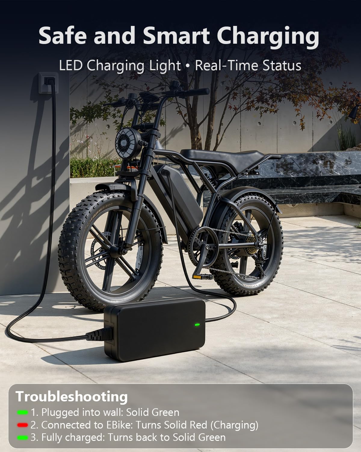 54.6V 3A ebike Charger for 48V Lithium Batteries J24005