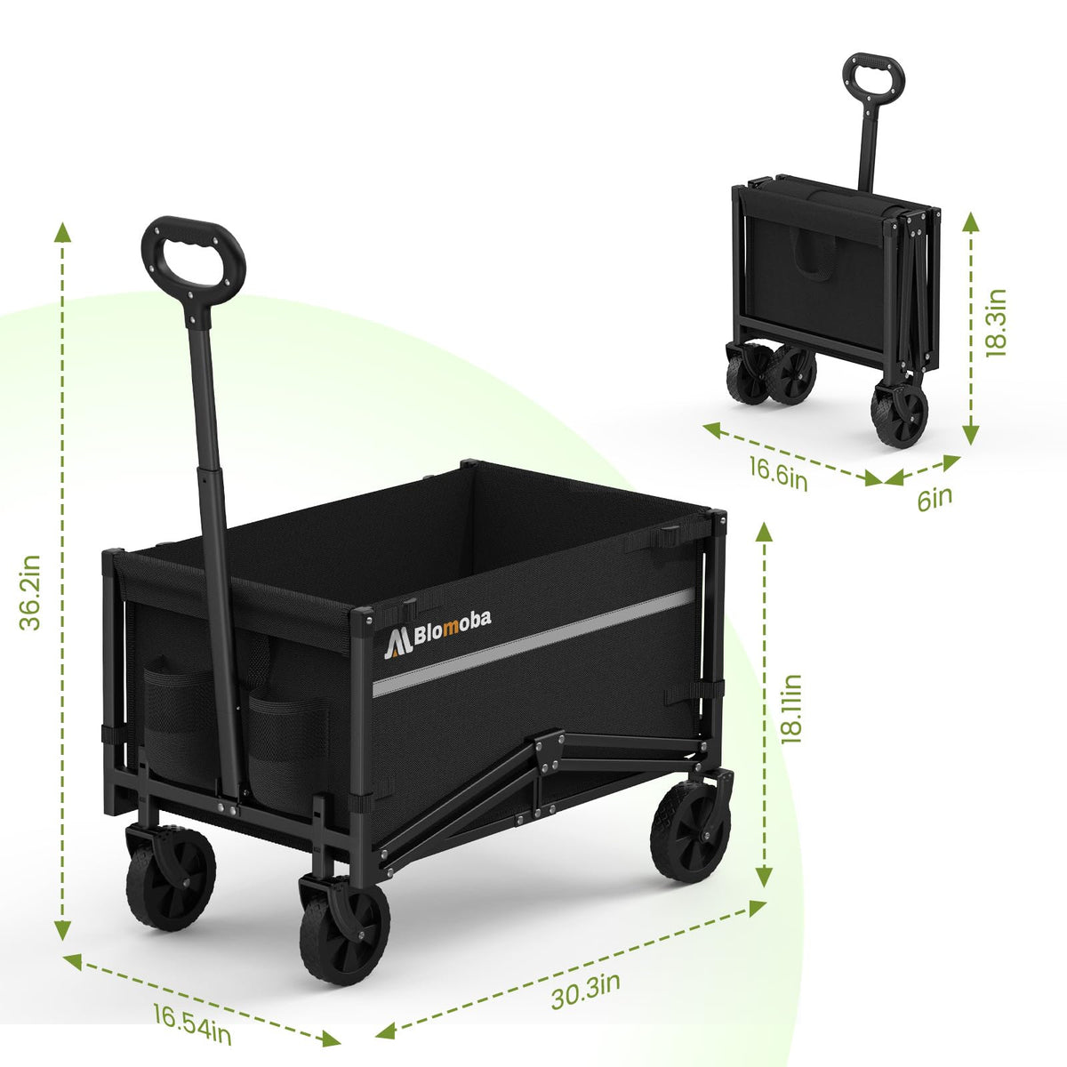 Collapsible Wagon Cart with Wheels, Black C69780