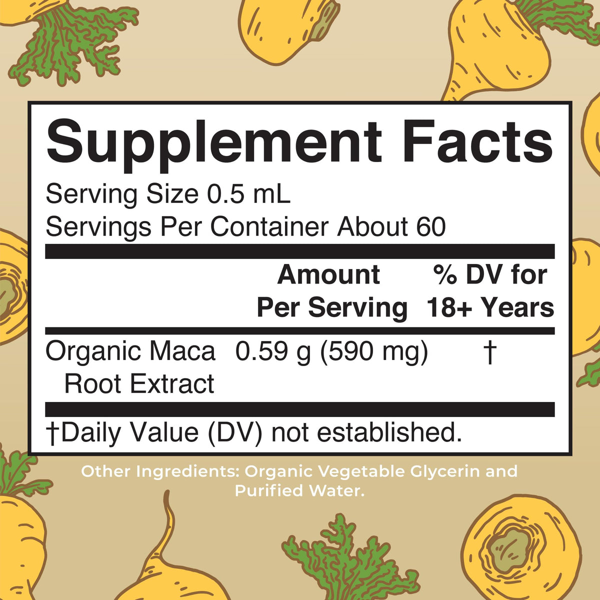 USDA Organic Maca Root Liquid Drops Y549811