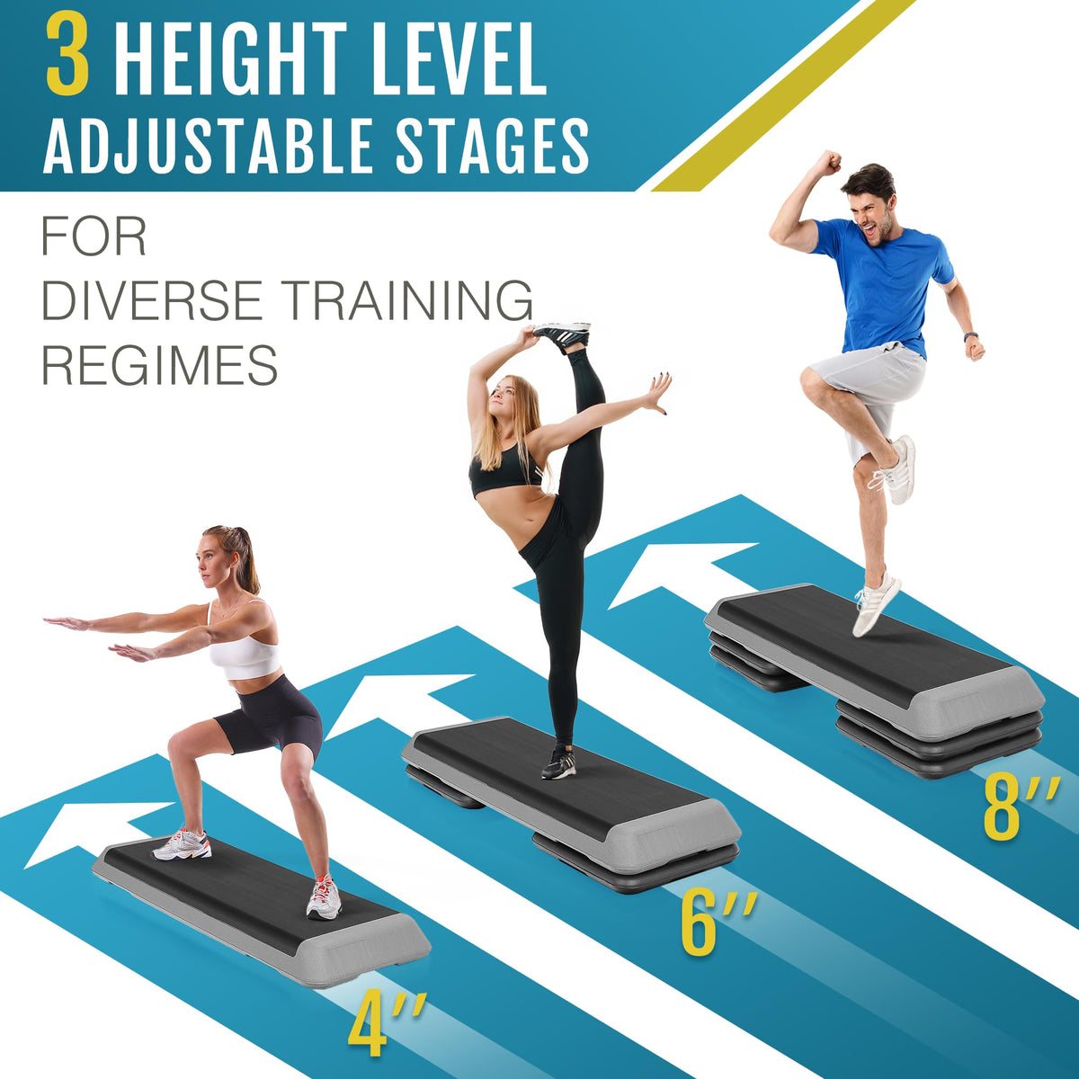 43 Inch Adjustable Aerobic Step Platform with 4 Risers J77149