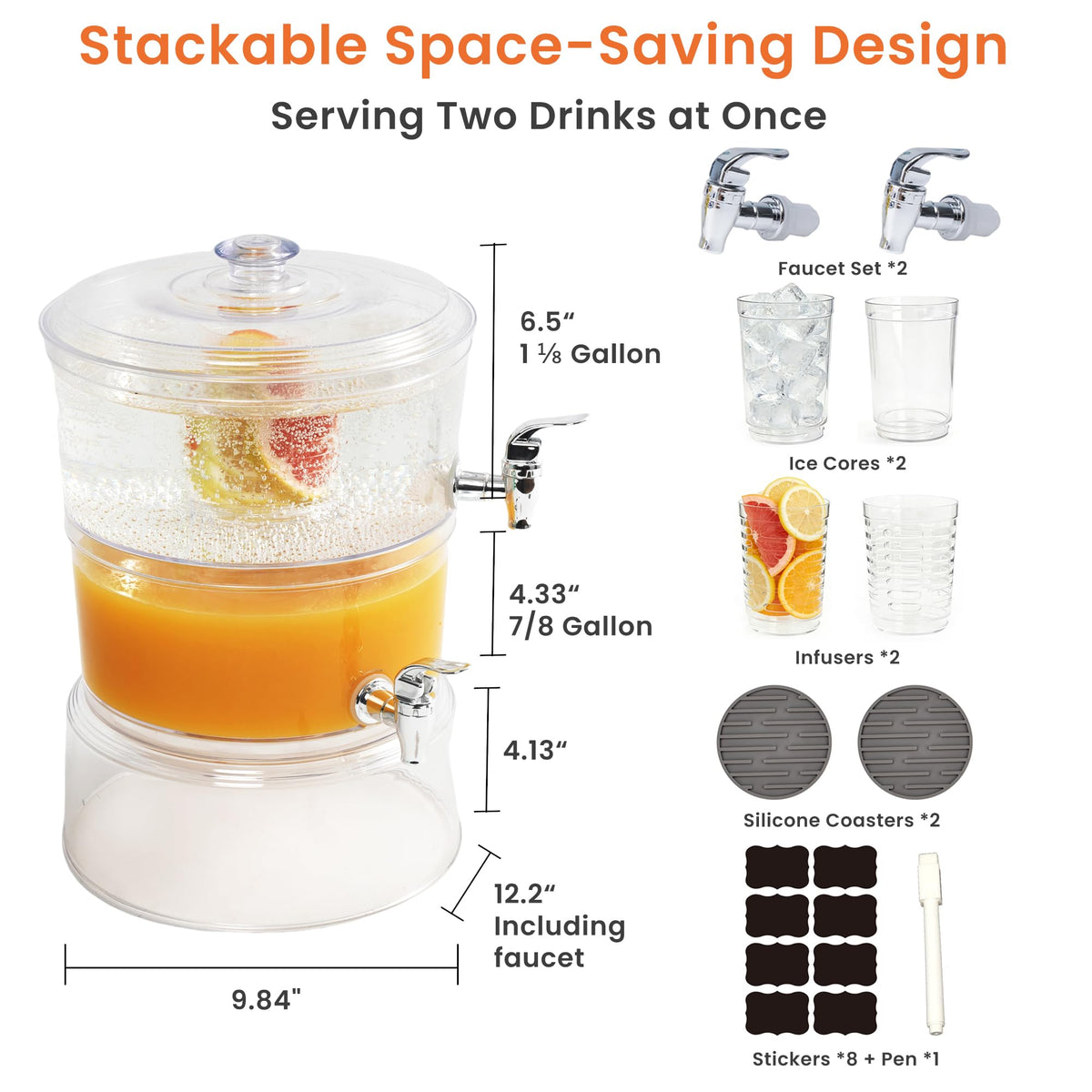 2 Gallon Beverage Dispenser with Stand Y360289