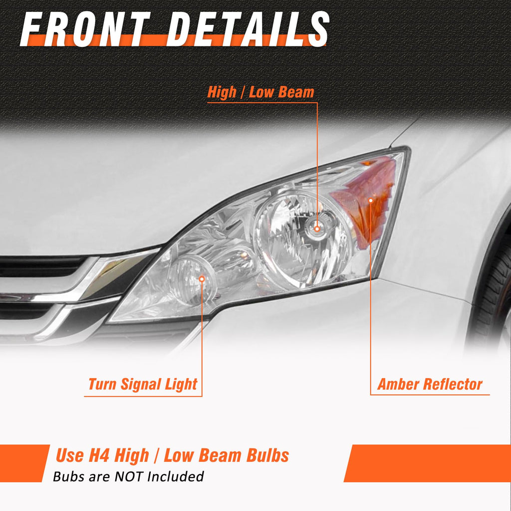 2007-2011 Honda Cr-V Chrome Headlights G98863