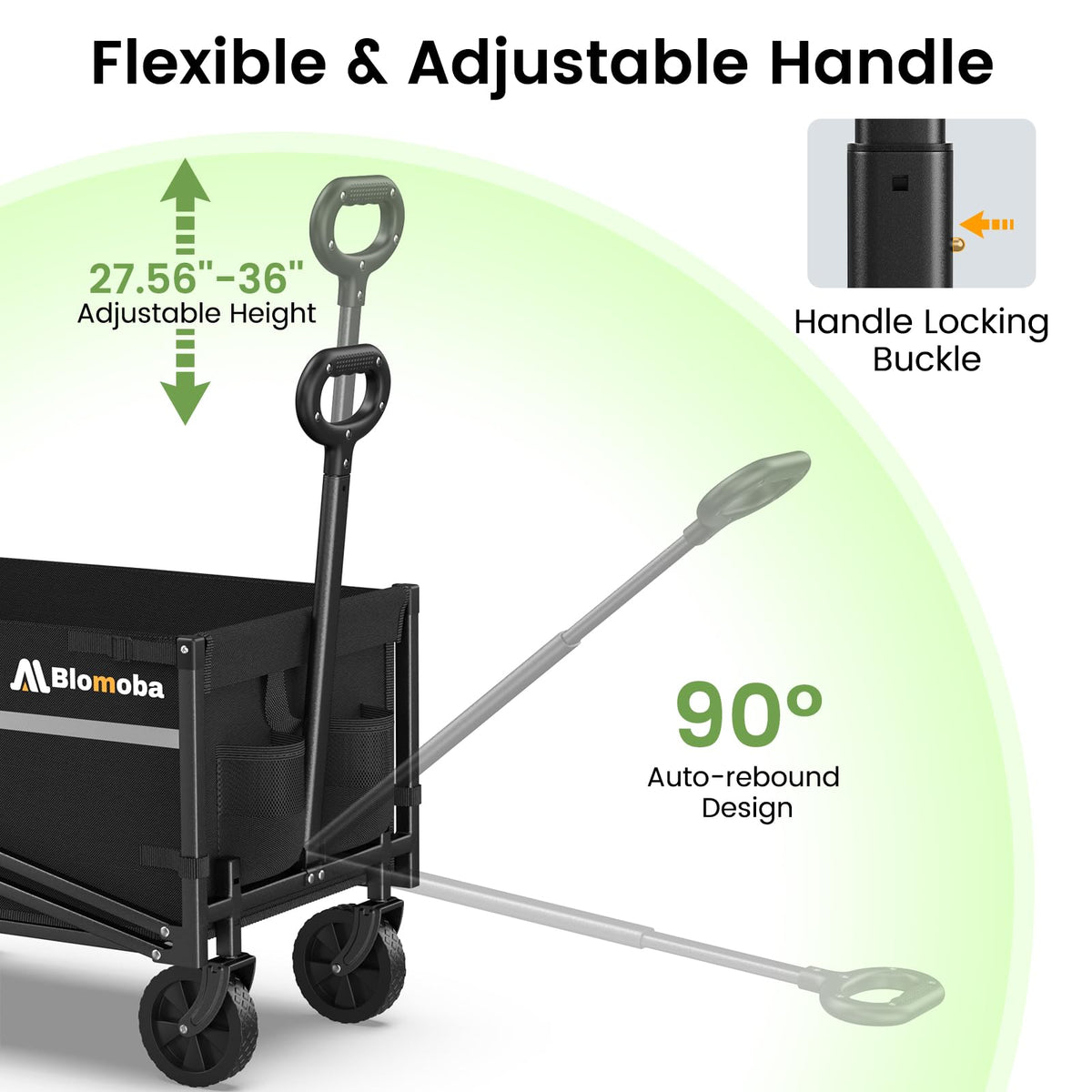 Collapsible Wagon Cart with Wheels, Black C69780