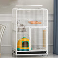 3-Tier Metal Wire Cat Cage with Hammock and Casters G750