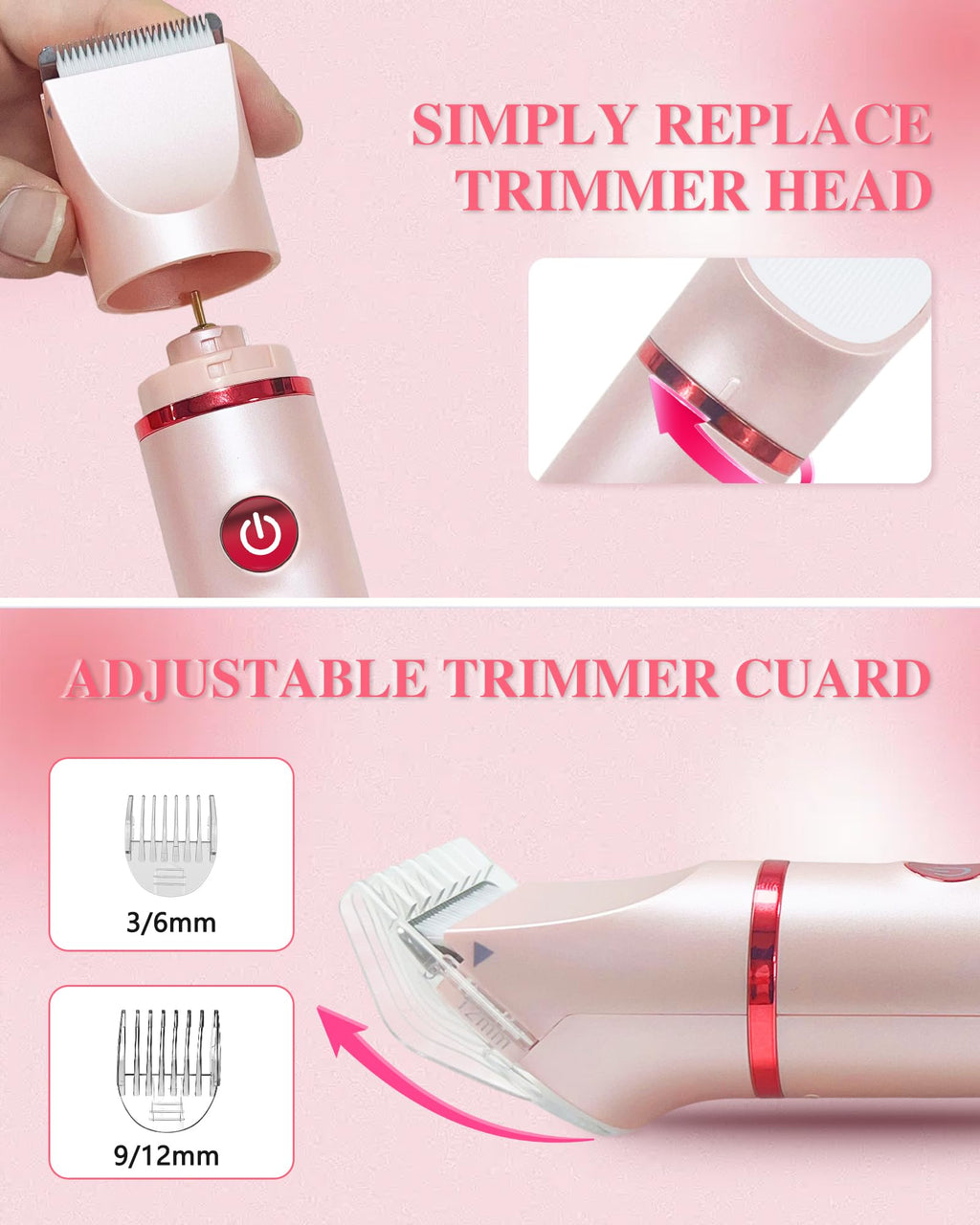3-in-1 Rechargeable Waterproof Bikini Trimmer J859255
