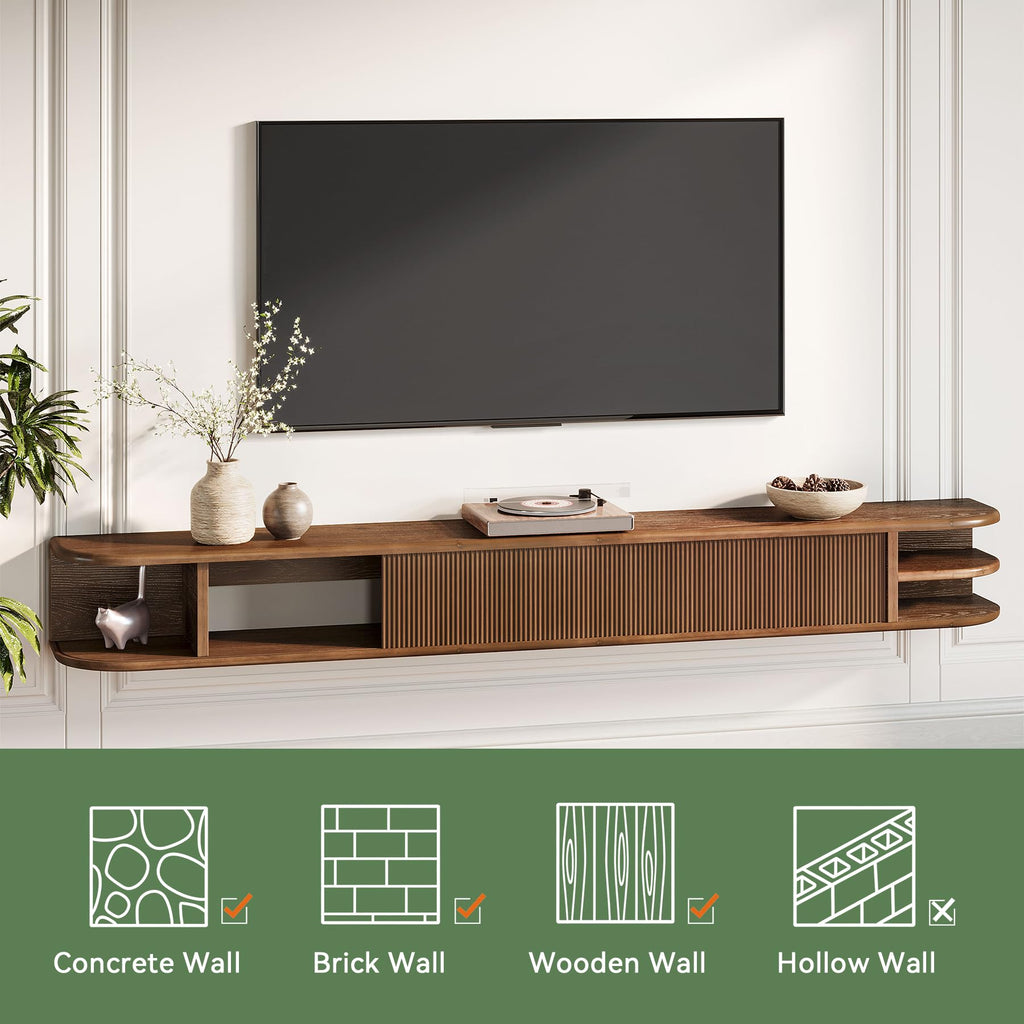 71" Solid Wood Floating TV Stand G85268
