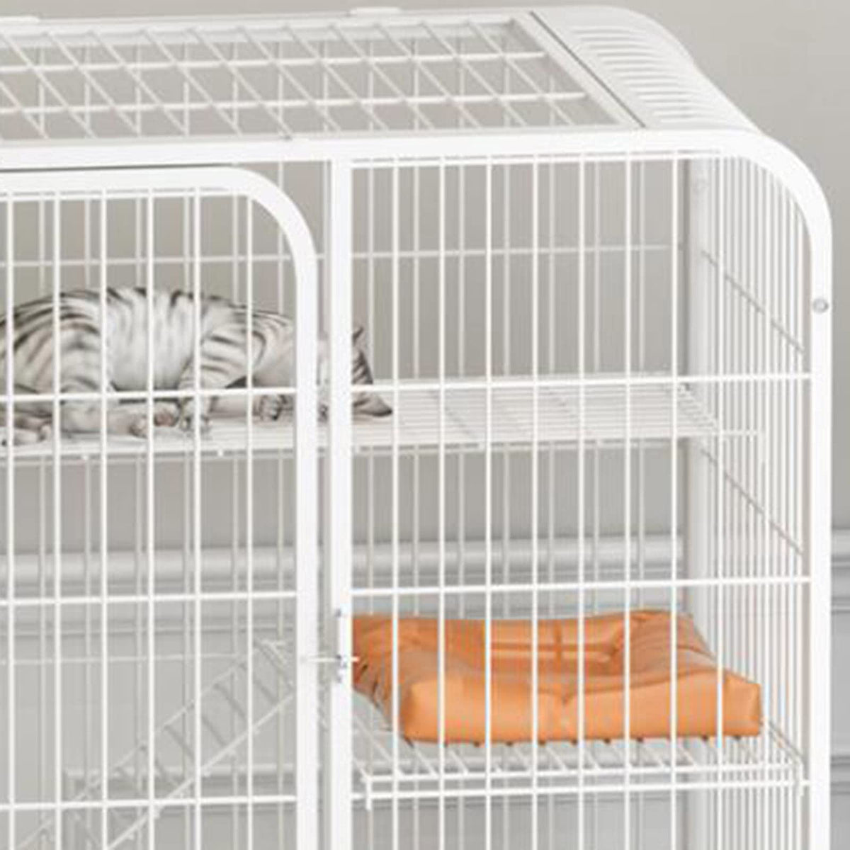 3-Tier Metal Wire Cat Cage with Hammock and Casters G750