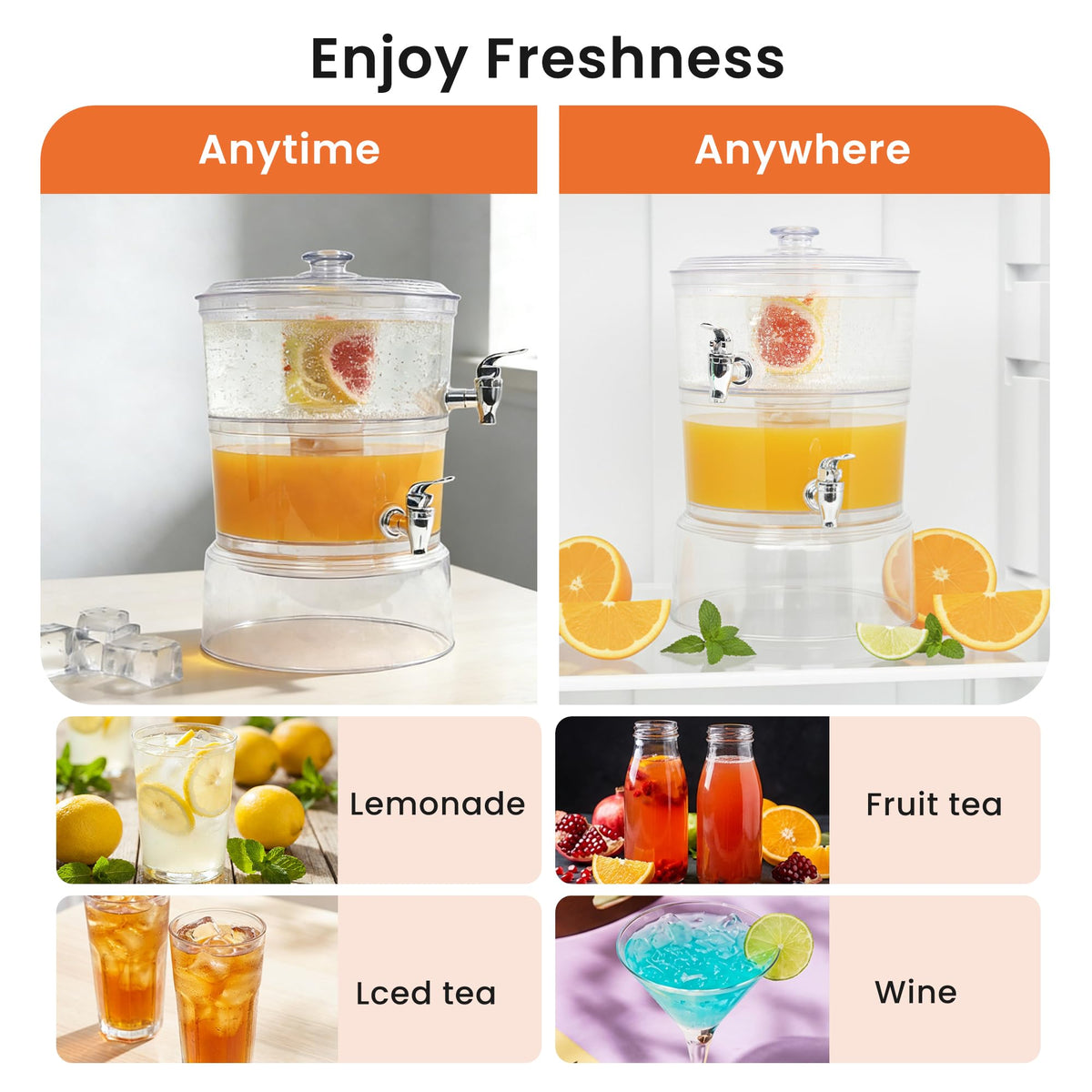2 Gallon Beverage Dispenser with Stand Y360289