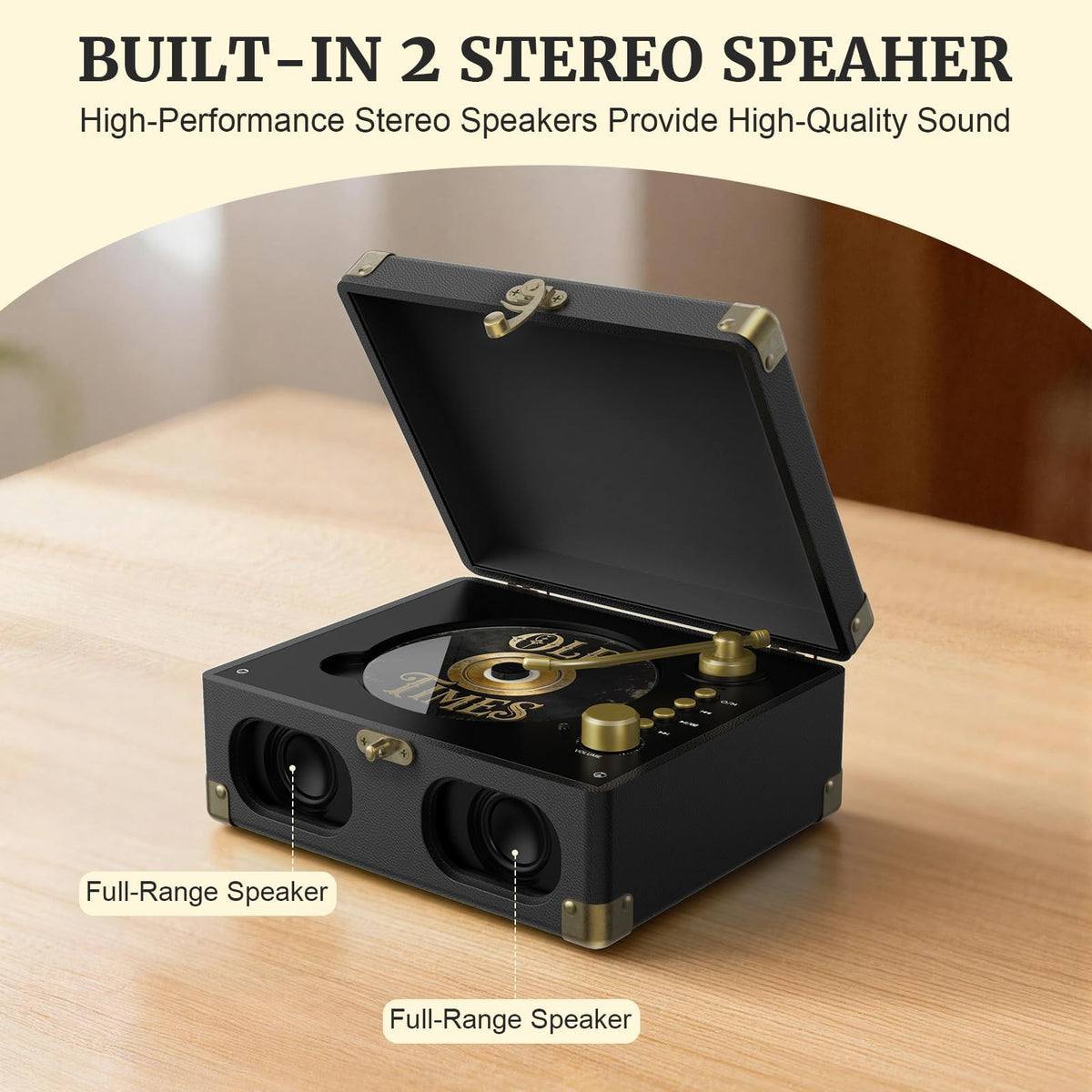 Black Portable CD Player with Speakers, Bluetooth, Remote Control, USB Playback U85741