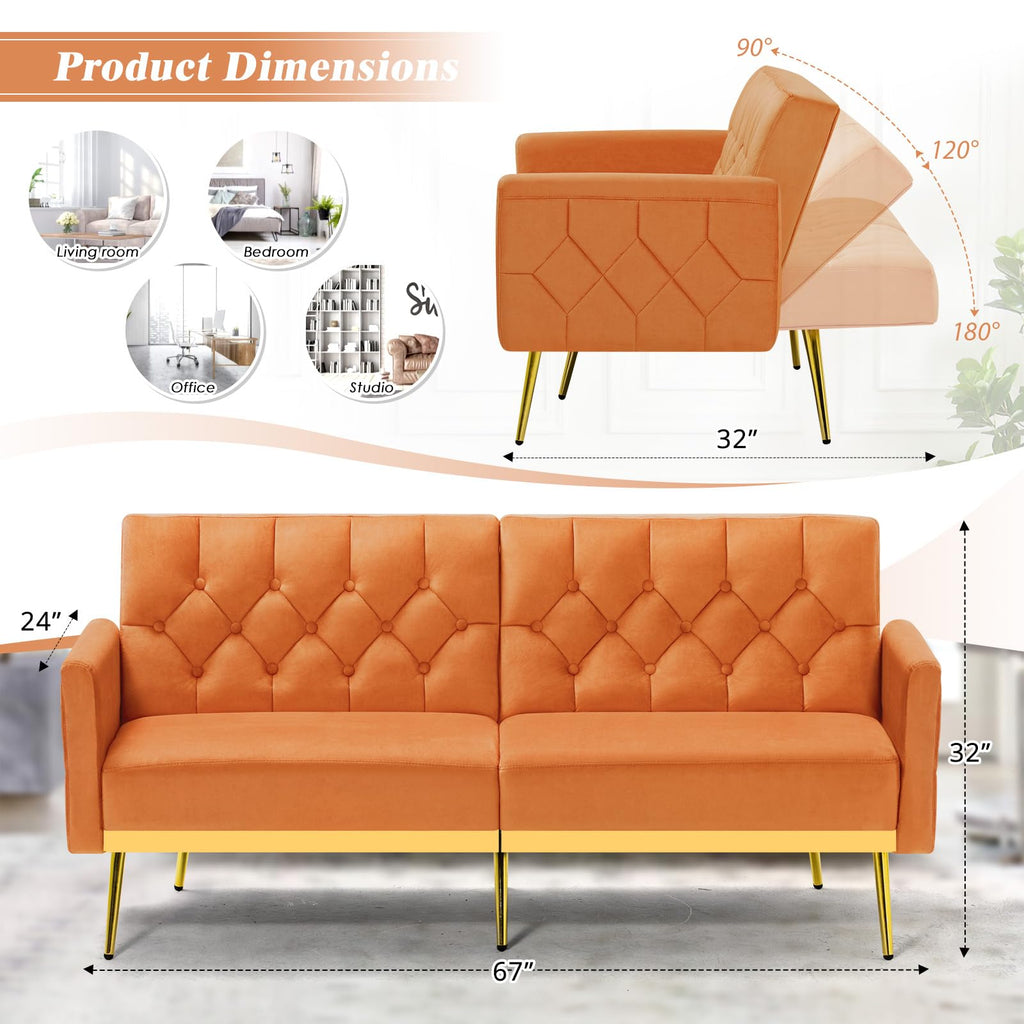 Velvet Sofa Set with Adjustable Armrests & Backrests H8674