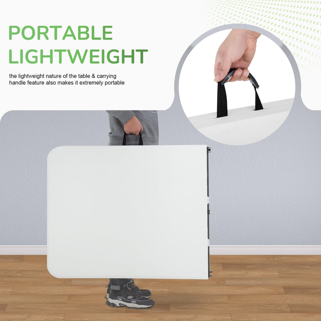 6FT White Portable Plastic Folding Table J723