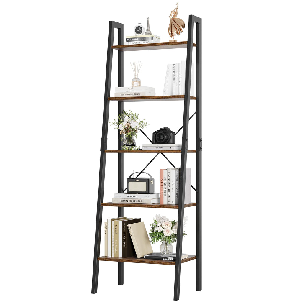 5-Tier Ladder Bookshelf with Metal Frame R16668