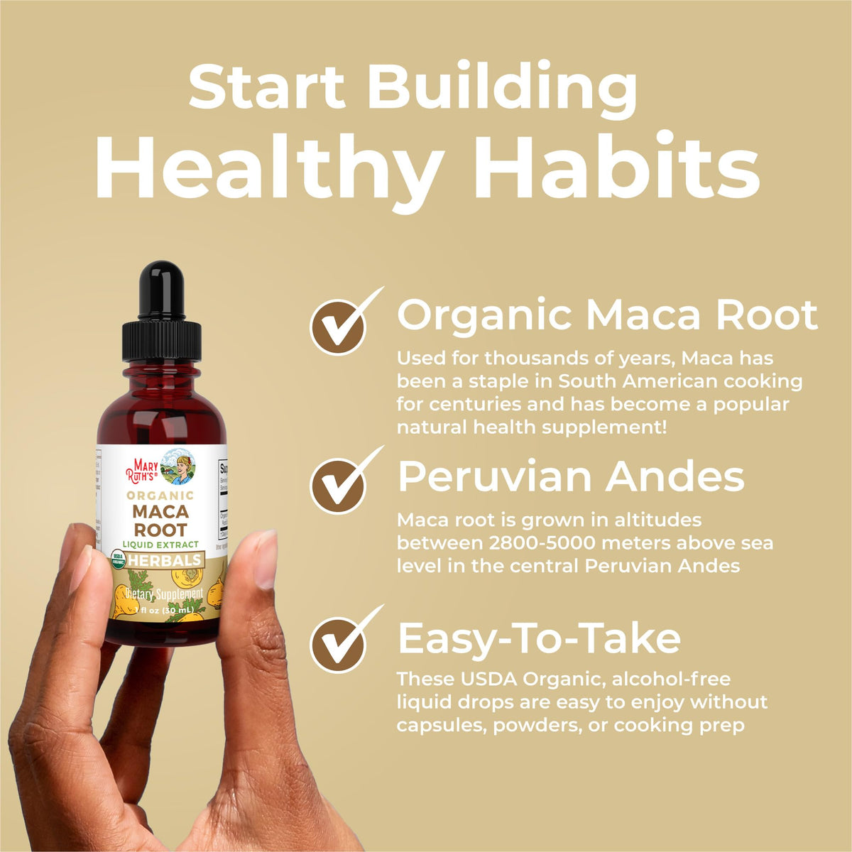 USDA Organic Maca Root Liquid Drops Y549811