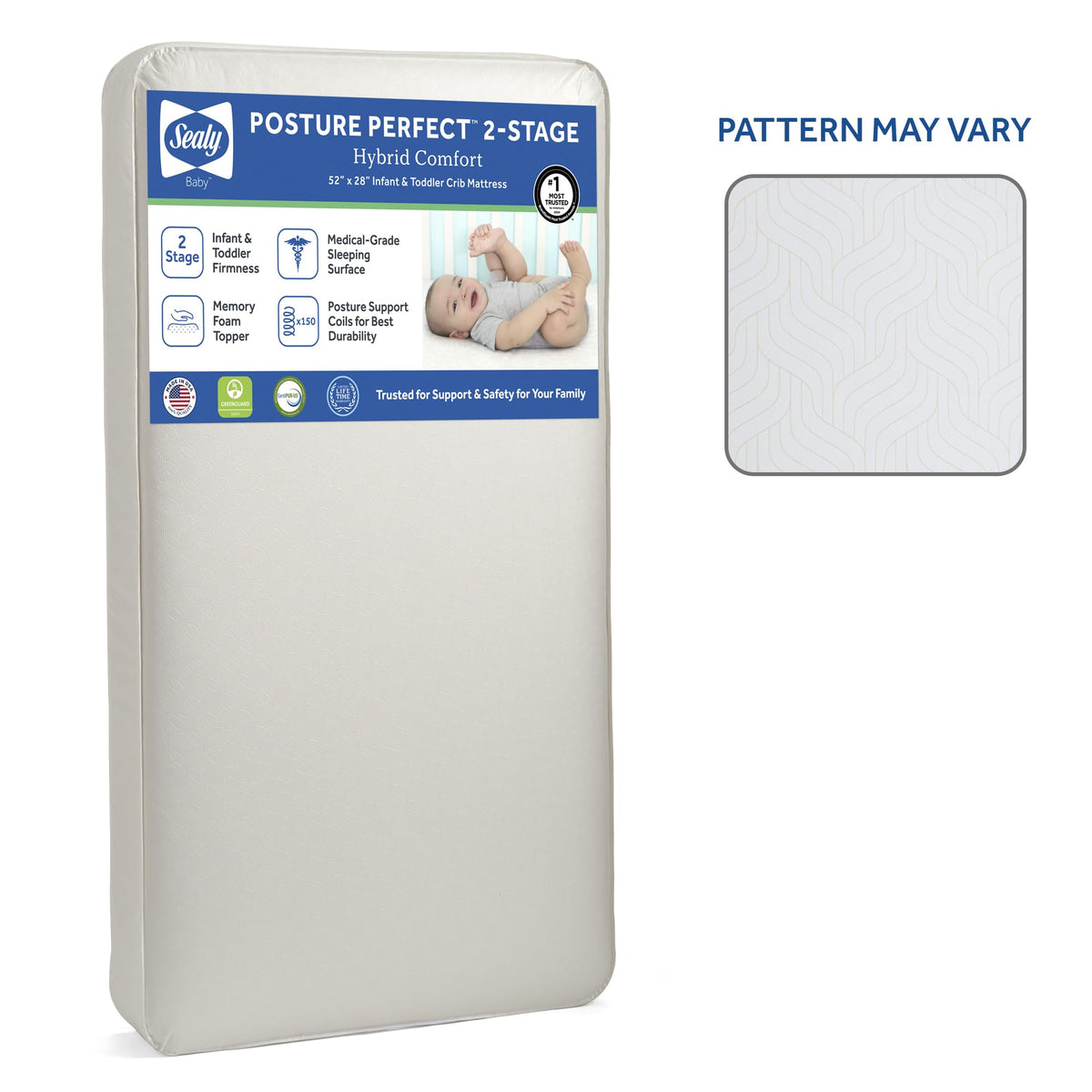 Breathable 2 Stage Hybrid Memory Foam Crib Mattress G9225