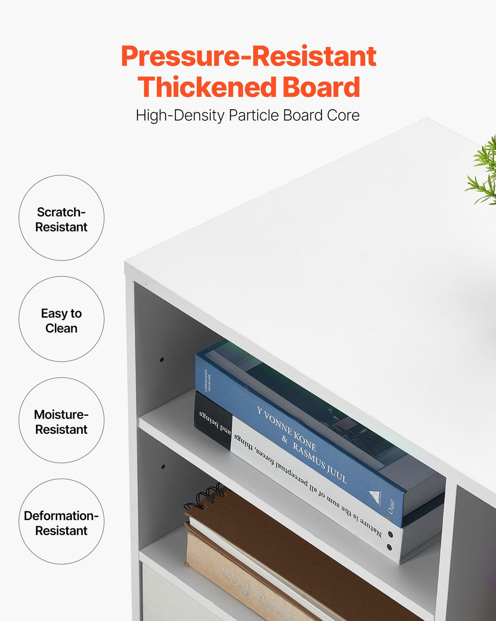 White 2 Drawer Wooden Lockable Mobile File Cabinet P84268