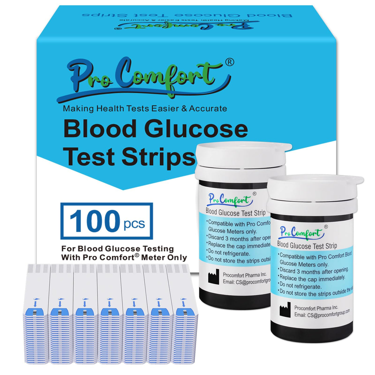 Glucose Test Strips 100 Count No Coding Q4699