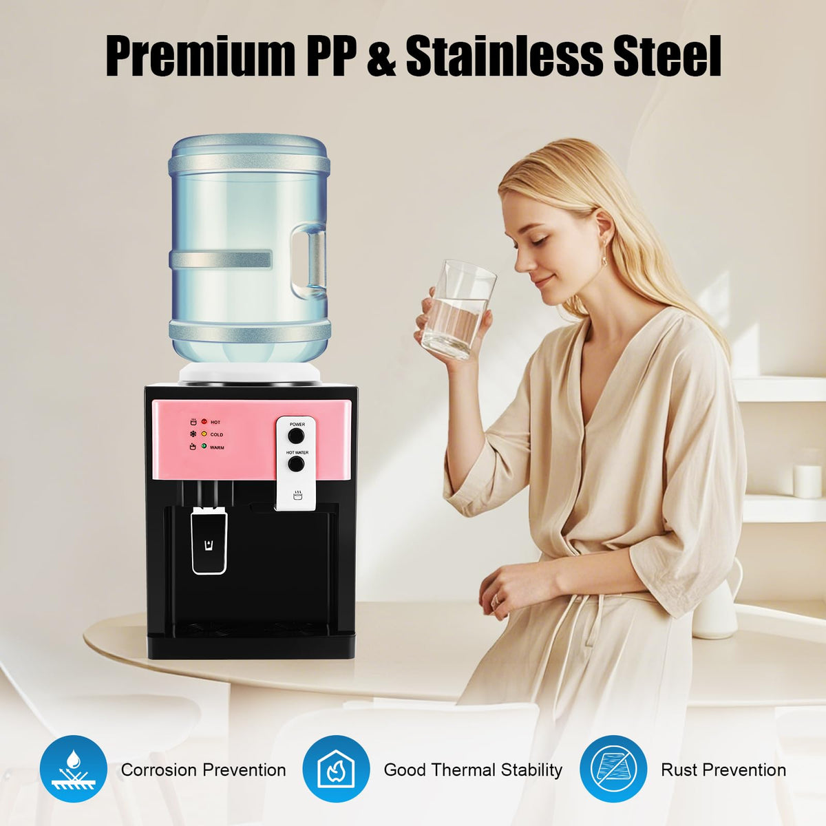 Top Loading Countertop Water Dispenser, 3 Temperature Setting D9702