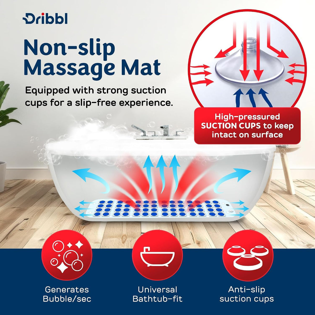 Electric Bubble Massage Bathtub Mat X513