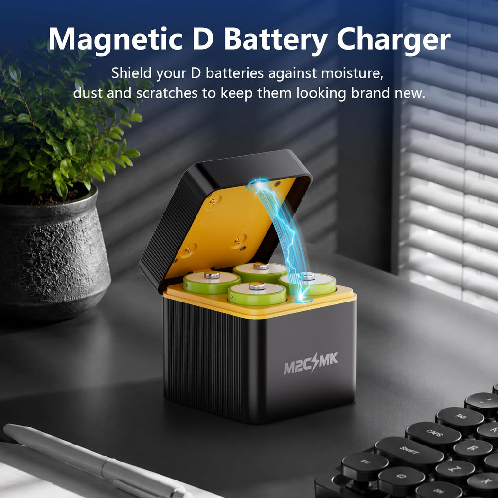 4 Pack 10000mAh Rechargeable NiMH D Cell Batteries with Charger Q74186