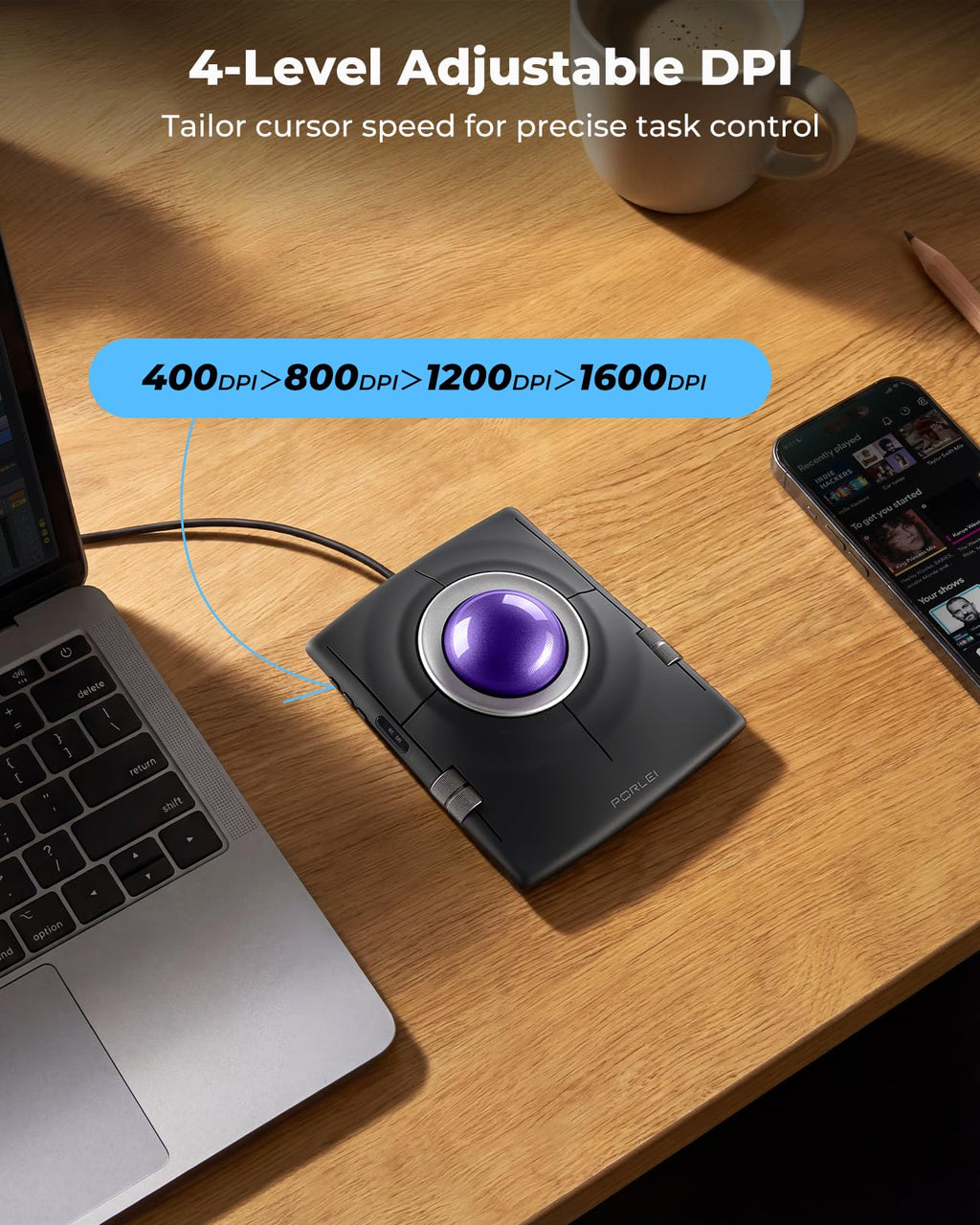 Wired Ergonomic Trackball Mouse P137