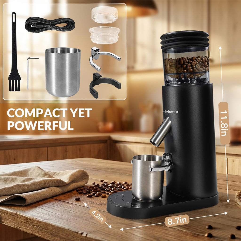 Cordless Black Conical Burr Coffee Grinder O151