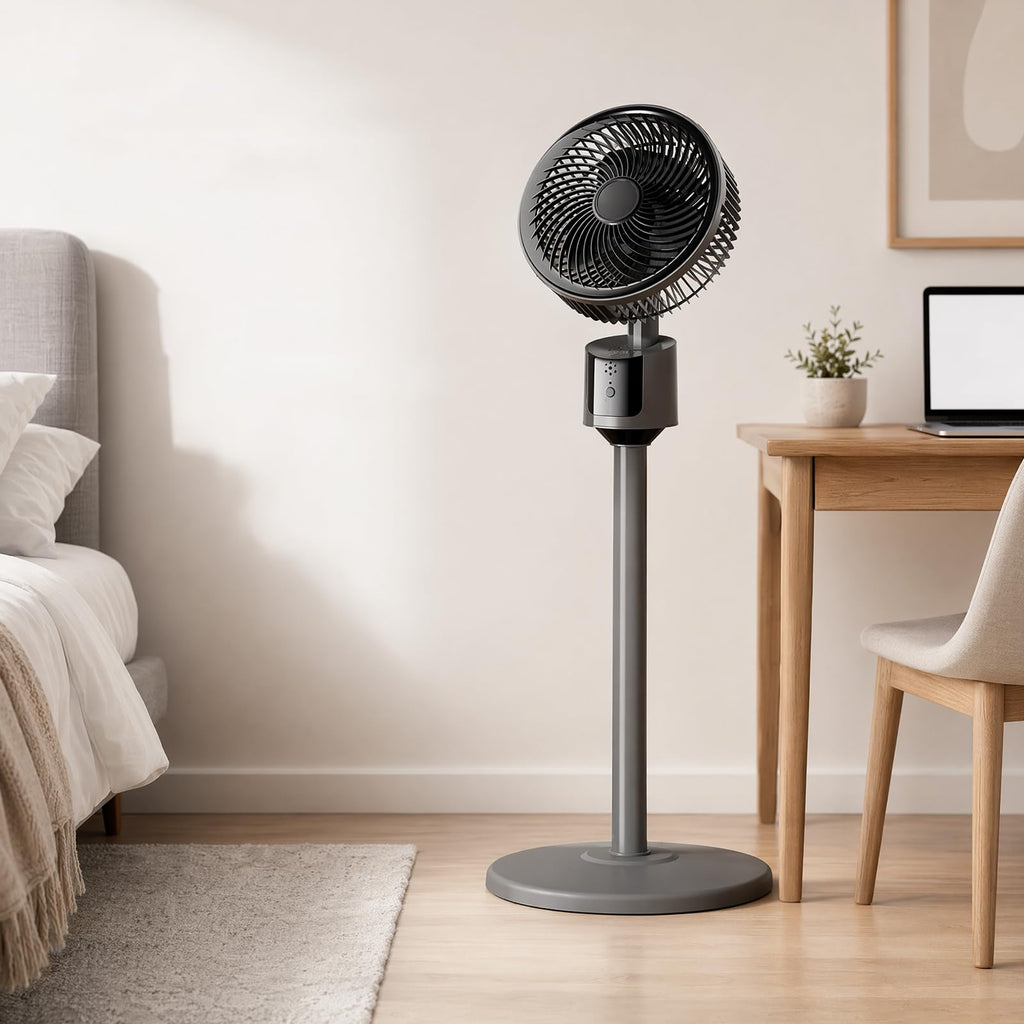 Lightweight Quiet Standing Fan (Grey) Y653