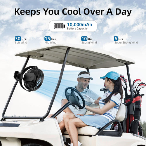 10000mAh 8-Inch Rechargeable Clip on Fan L916