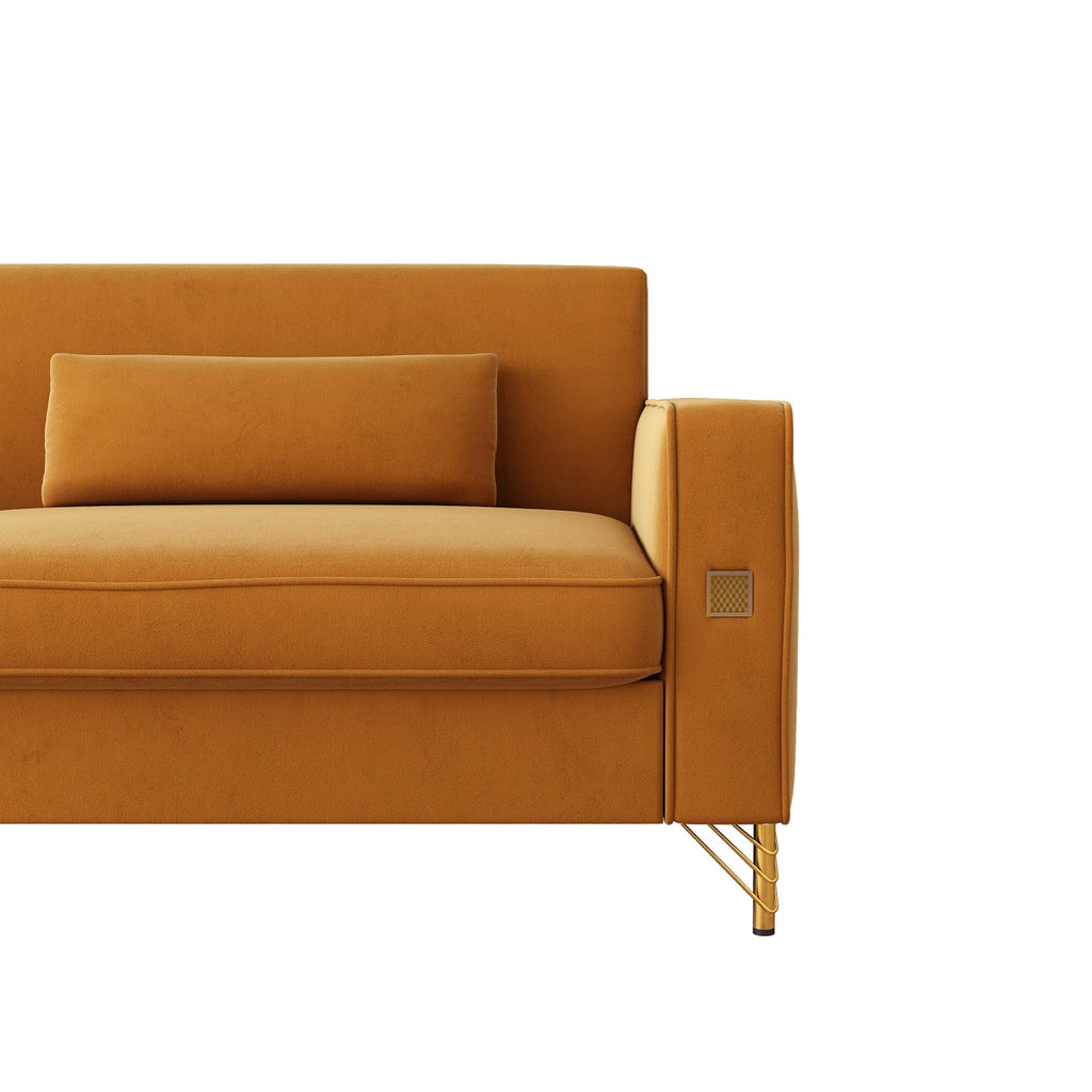 Oversized Velvet Sofa with Armrest and Removable Cushions M32585