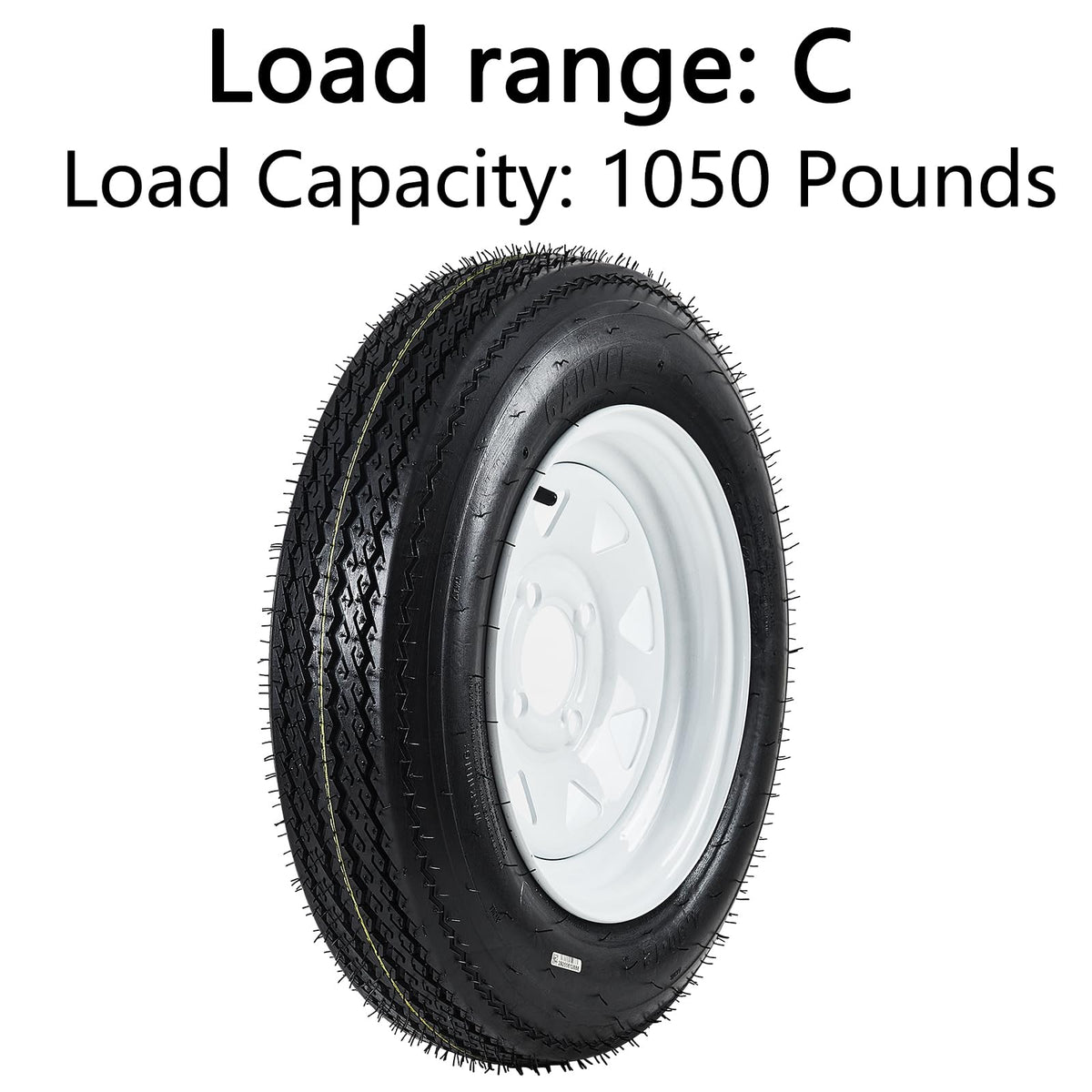 2-Pack Trailer Tires on Rims 5.30-12 4 Lug White Wheels M631