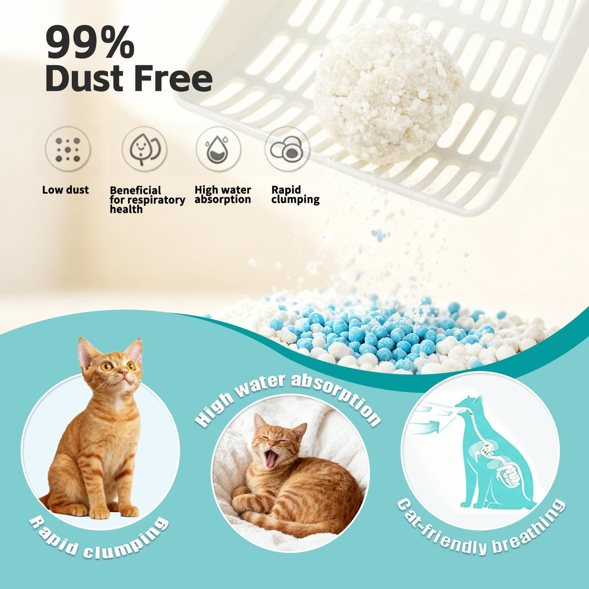 Cassava Cat Litter Odor Control Dust-Free Clumping Q411