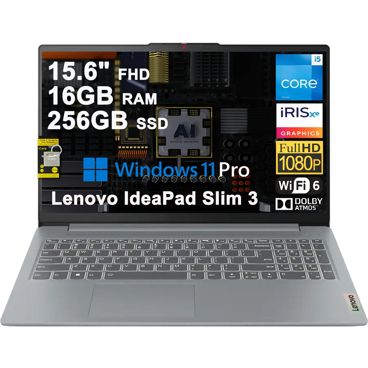 15.6" FHD Anti-Glare Intel 10-core i5 16GB RAM 256GB SSD Laptop U415169