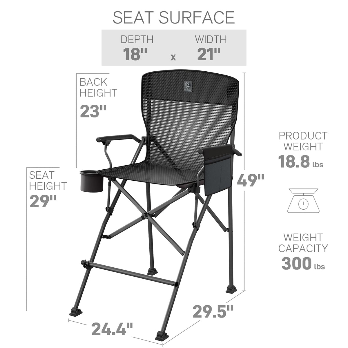 Tall Foldable Camping Chair H83480