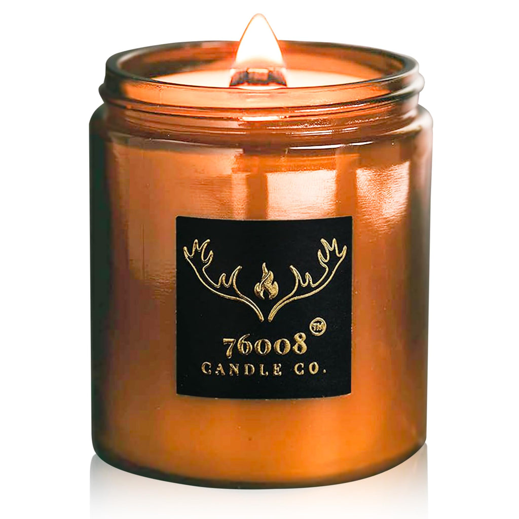 16 oz Wood Wick Soy Leather Scented Candle W1050