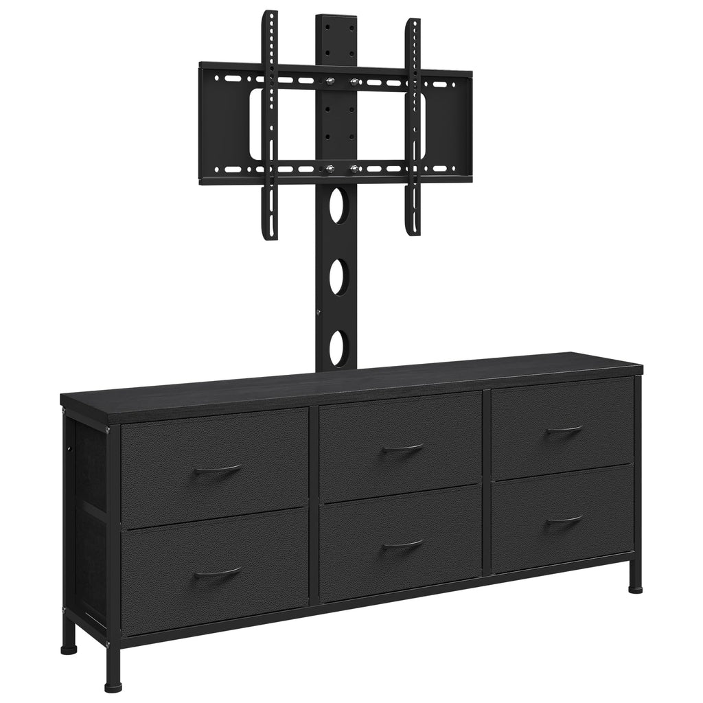 Black 6 Drawer TV Stand with Mount F896