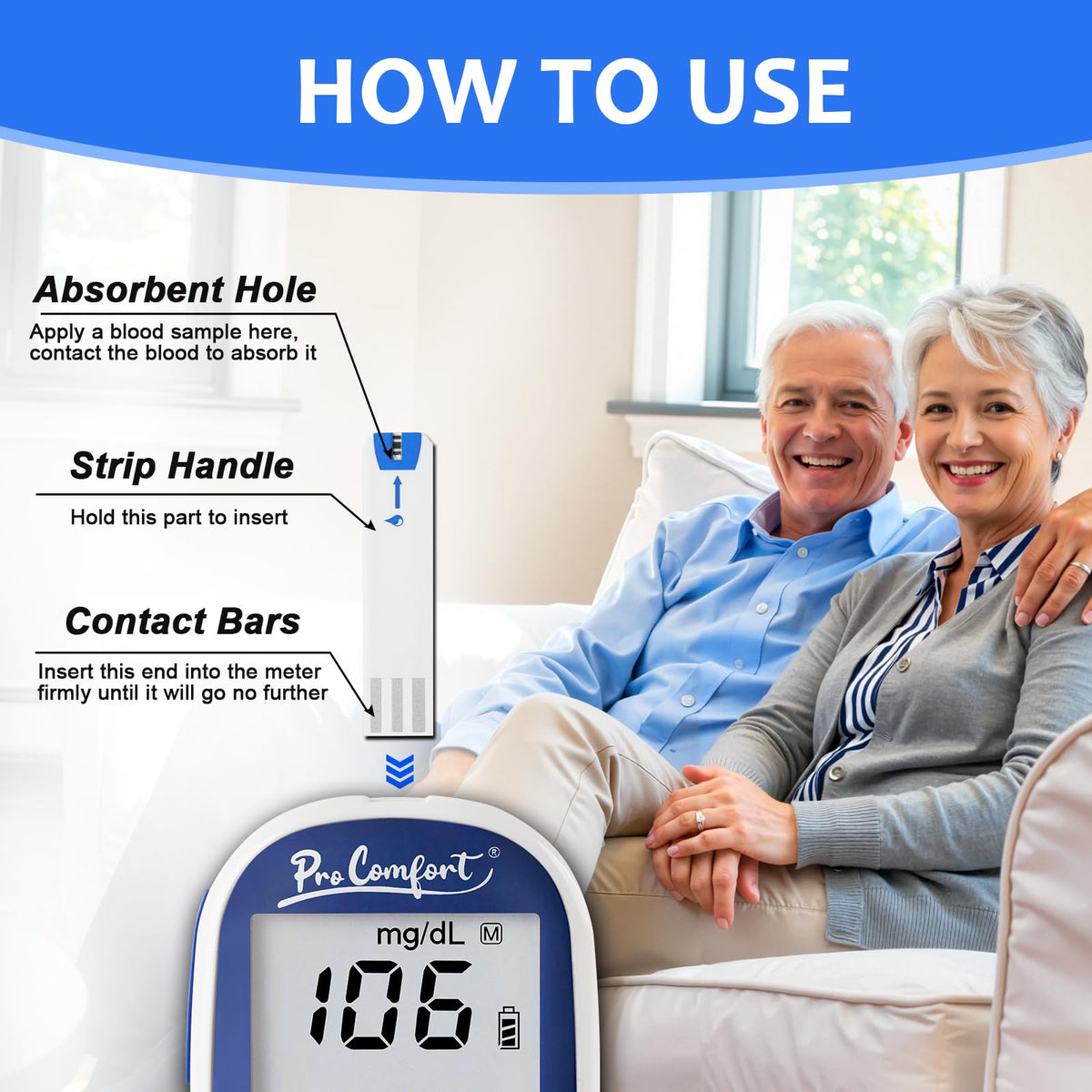 Glucose Test Strips 100 Count No Coding Q4699