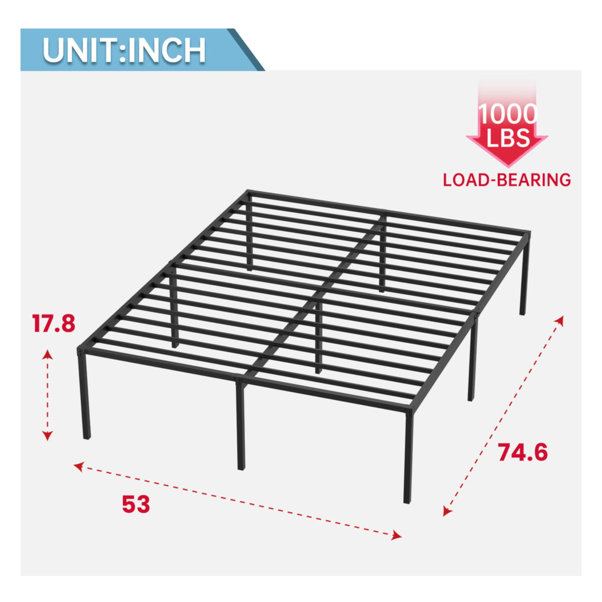 18 Inch Metal Full Bed Frame with Storage V917691