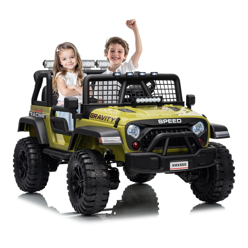 24V 2-Seater Kids Electric Truck with Parent Remote Control, Green K70497