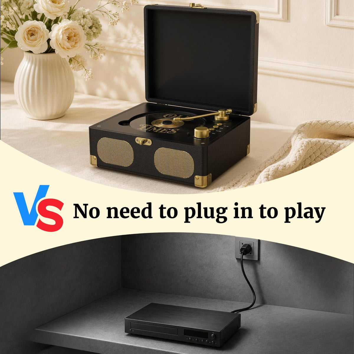 Black Portable CD Player with Speakers, Bluetooth, Remote Control, USB Playback U85741