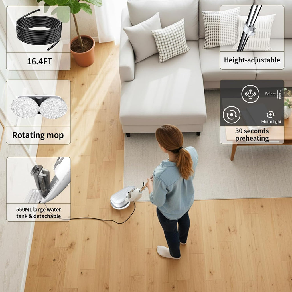300°F Scrub & Steam Mop with 13 Accessories A18228