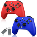 2 Pack Wireless Controller with Turbo Macro Hall Trigger Dual Vibration 3.5mm Audio Jack Built-in Battery 2.4GHz Adapter A7338