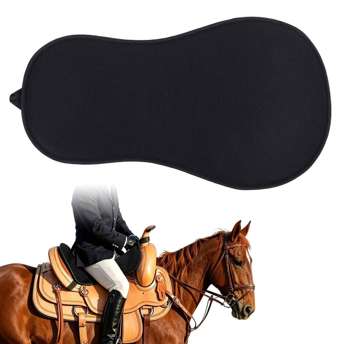 Breathable Shock Absorbing Saddle Seat Cushion with Adjustable Straps M3153