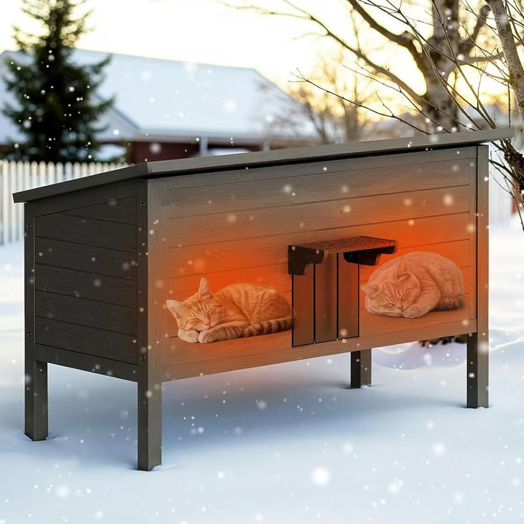 Insulated Weatherproof Wooden Outdoor Cat House A3929