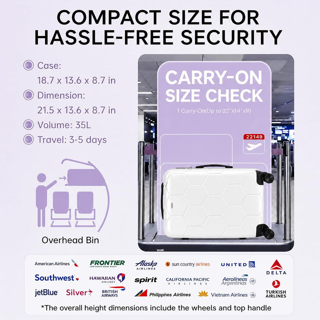 20 Inch Hardshell Expandable Carry On Luggage with TSA Lock Z262