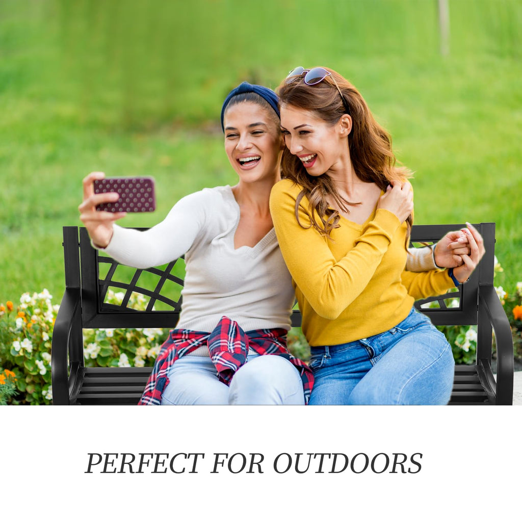 Black Outdoor Garden Bench H461444