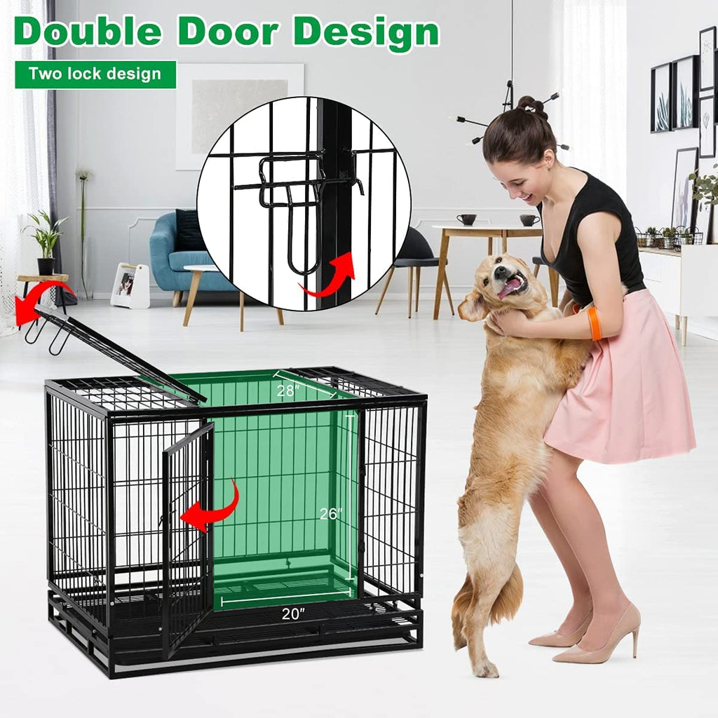 48 inch XXL Heavy Duty Dog Kennel with Wheels I34191