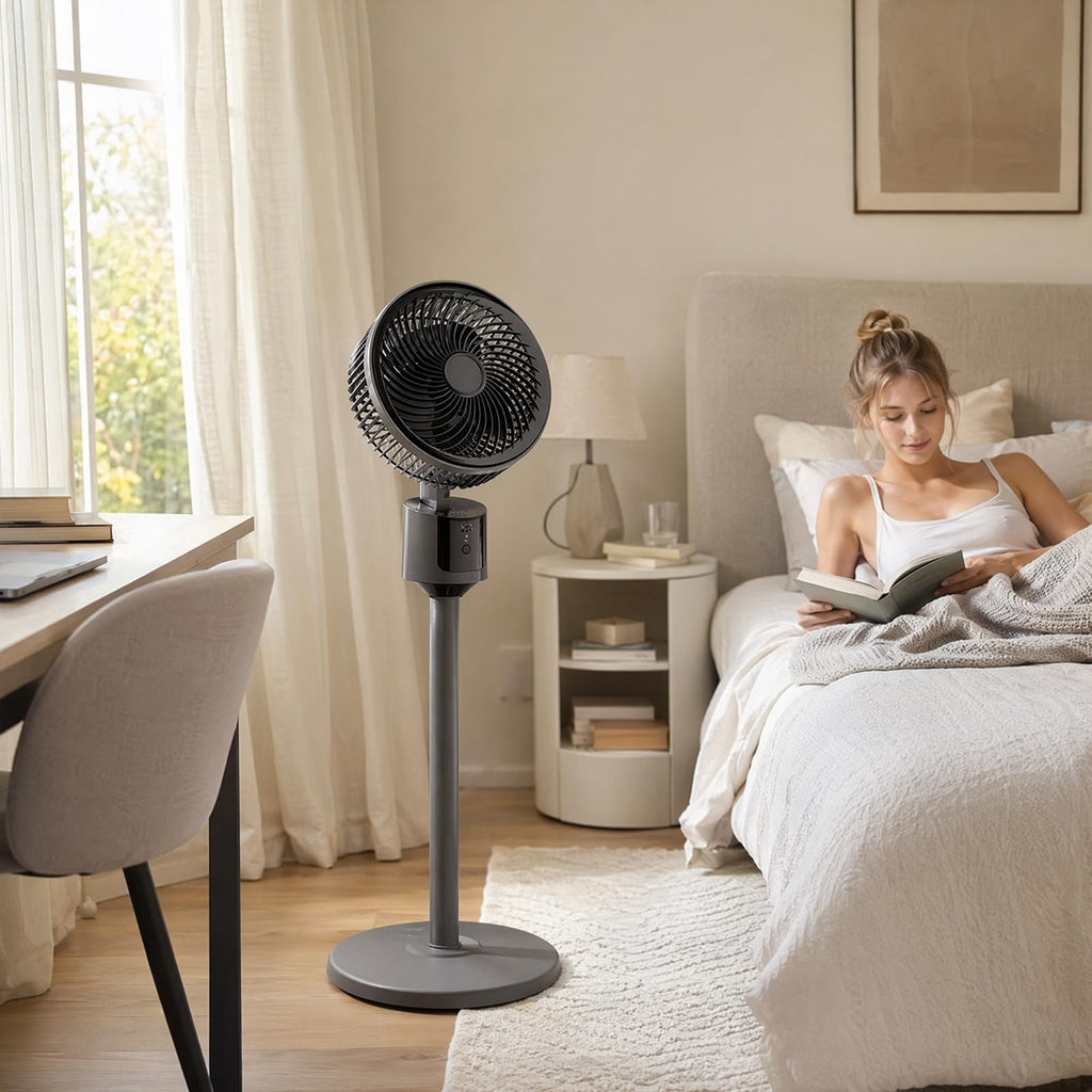 Lightweight Quiet Standing Fan (Grey) Y653