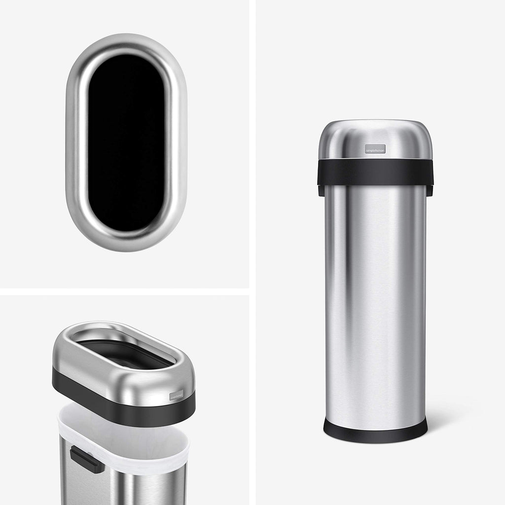 50 Liter Brushed Stainless Steel Open Top Trash Can Z6927