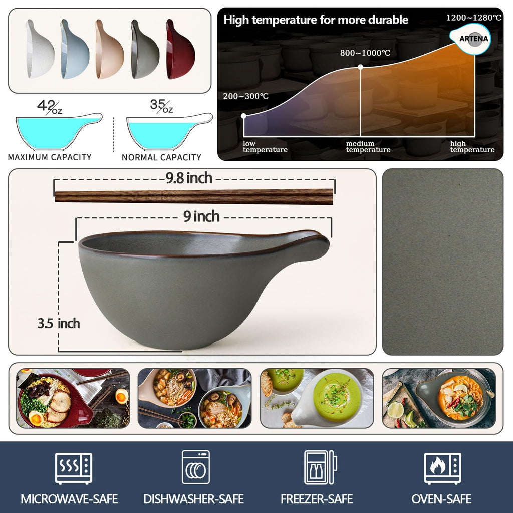 42oz Ceramic Ramen Bowl Set of 4 C22689