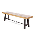 Acacia Wood Outdoor Bench with Metal Accents A93892