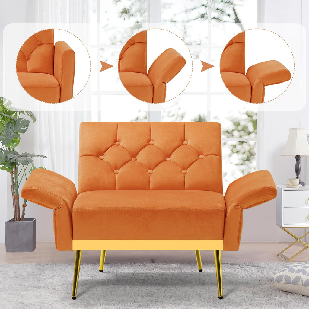 Velvet Sofa Set with Adjustable Armrests & Backrests H8674